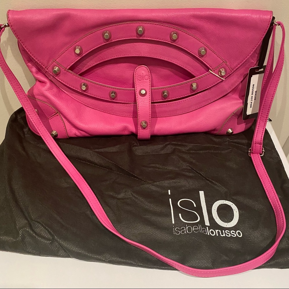 Isabella Lorusso Pink Leather Crossbody Bag